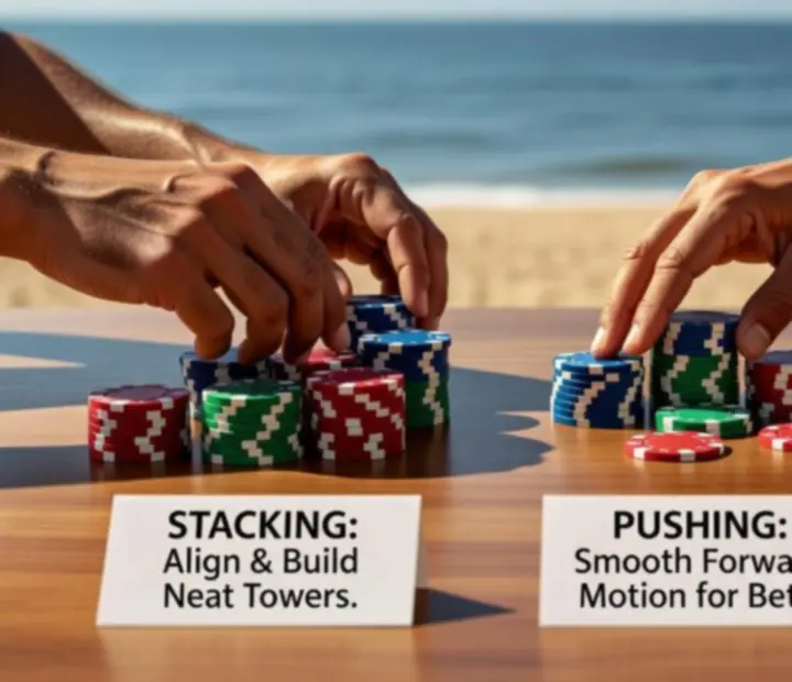 Step-by-step demonstration of proper chip handling etiquette at The House & Hearth breeze card lounge