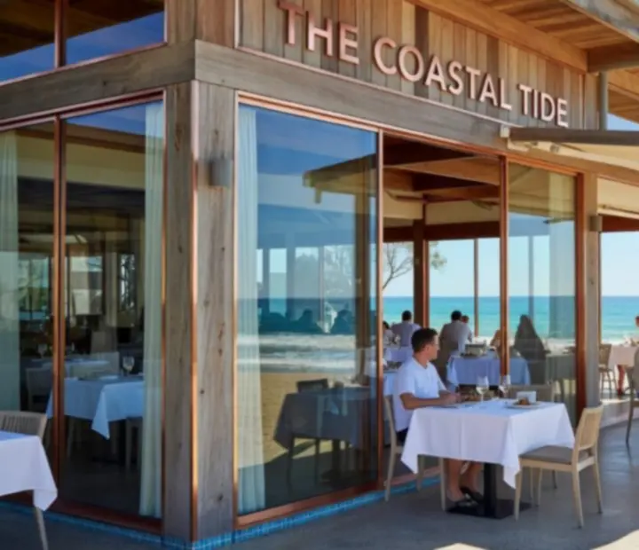Exterior of The House & Hearth restaurant on the Gold Coast with ocean views